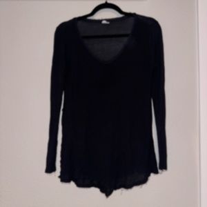 Tresics Sheer Black Long Sleeve Top (S)